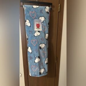Blue Snoopy and Hearts Blanket
